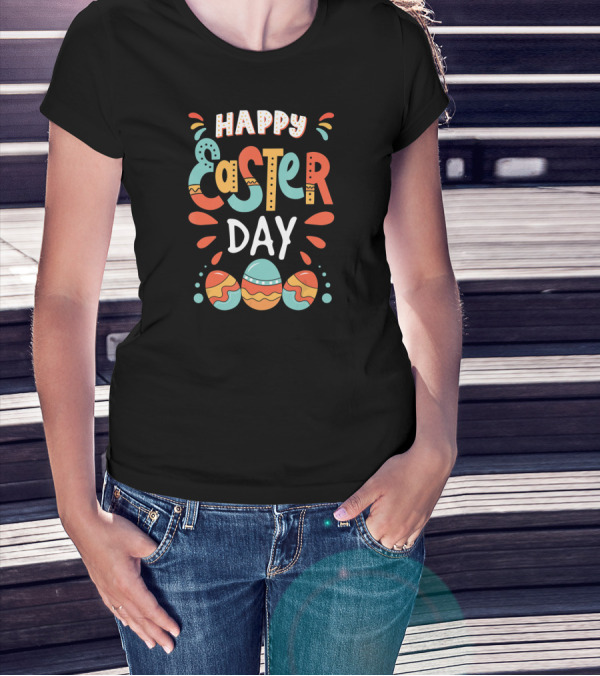 Happy Easter Day Colorful Bunny Egg T-Shirt