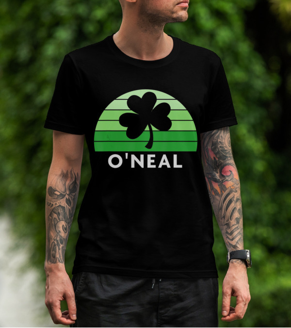 O'Neal Irish Family Name Shamrock Green Stripes T-Shirt