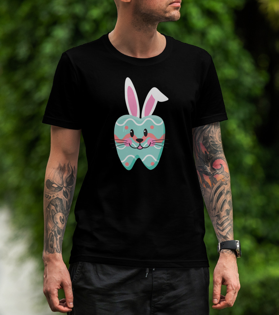 Easter Bunny Tooth With Whiskers And Pastel T-Shirt