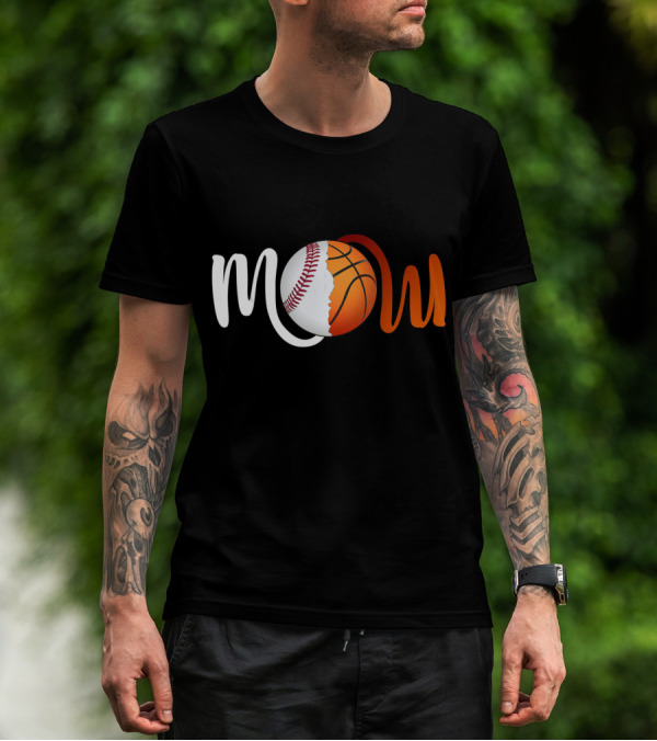 Mom Baseball Basketball Fusion T-Shirt