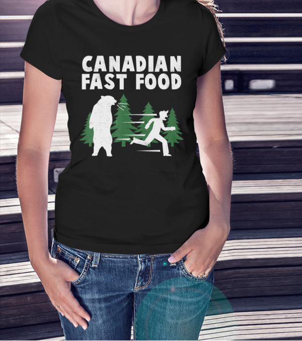 Canadian Fast Food Bear Chase Forest Adventure T-Shirt