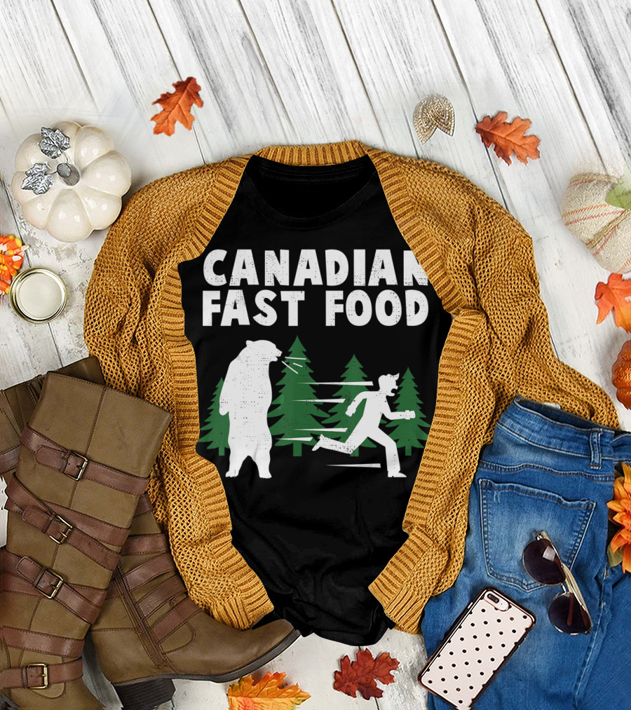 Canadian Fast Food Bear Chase Forest Adventure T-Shirt