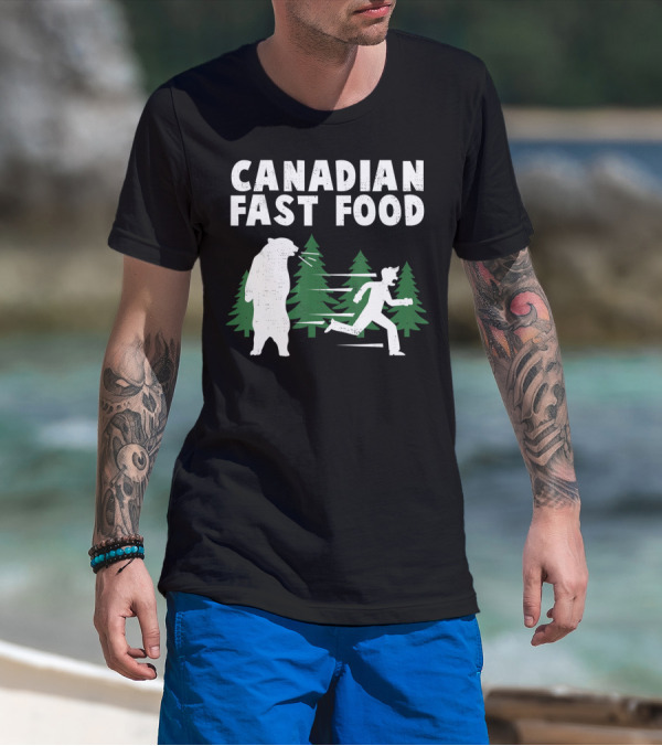 Canadian Fast Food Bear Chase Forest Adventure T-Shirt