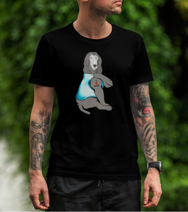 Afghan Hound Tattoo I Love Mom T-Shirt