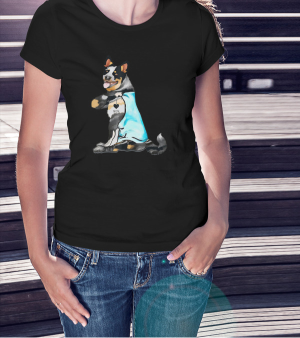 Australian Cattle Dog Tattoos I Love Mom T-Shirt