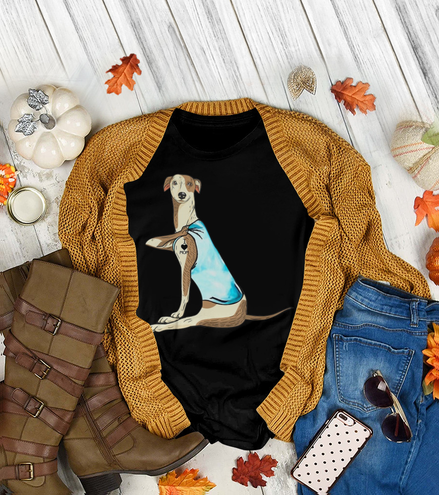 Whippet Dog I Love Mom Tattoo Iconic T-Shirt