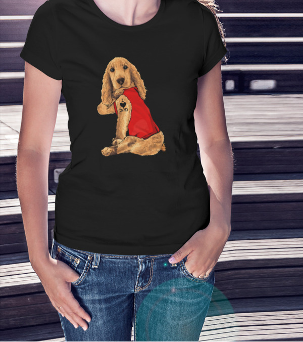 I Love Dad English Cocker Spaniel Red T-Shirt