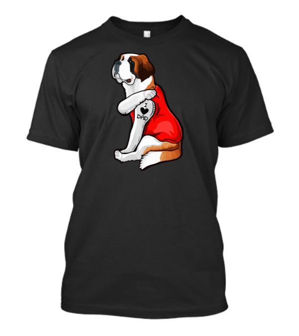 I Heart Dad Leonberger Dog Love Father Tattoo T-Shirt