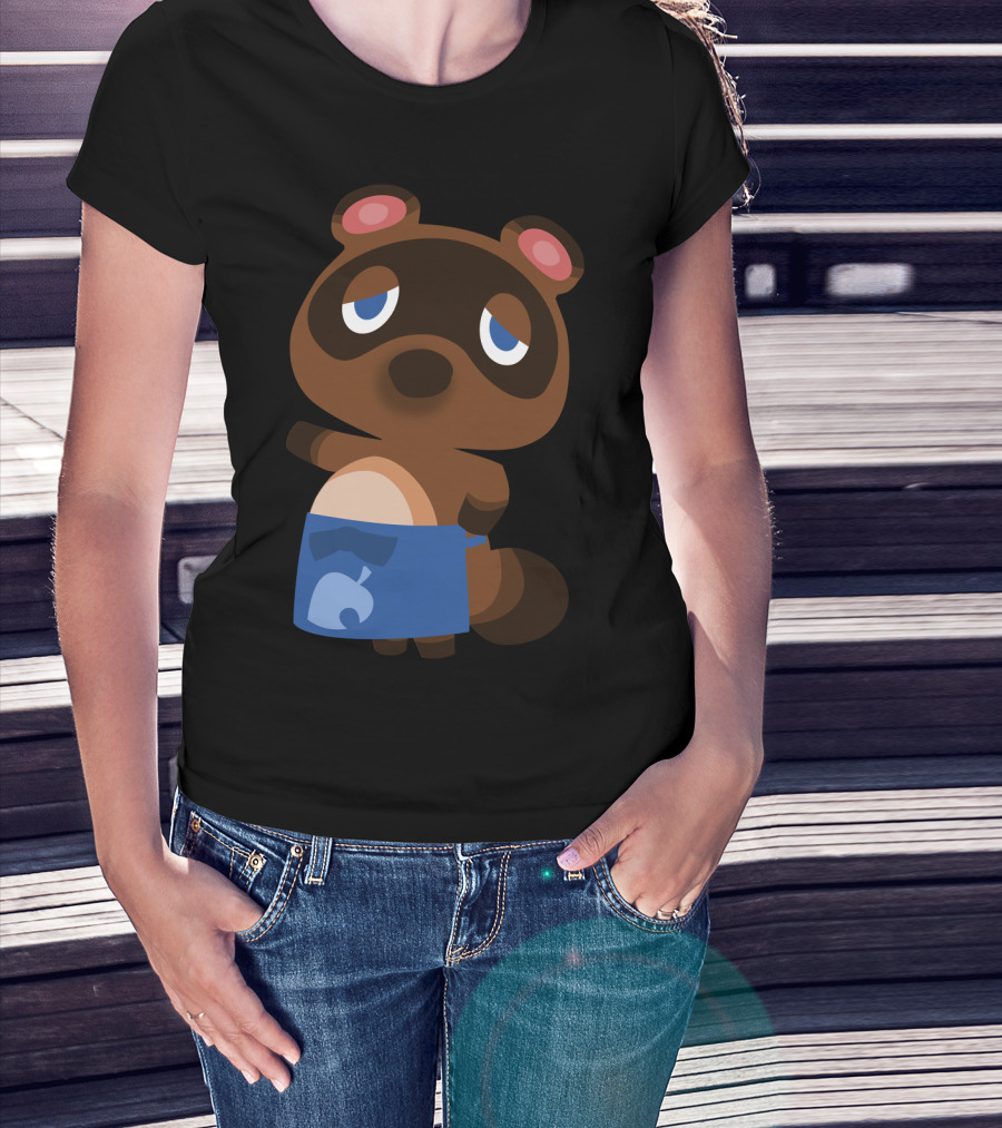 Tom Nook Animal Crossing Character Blue Apron T-Shirt