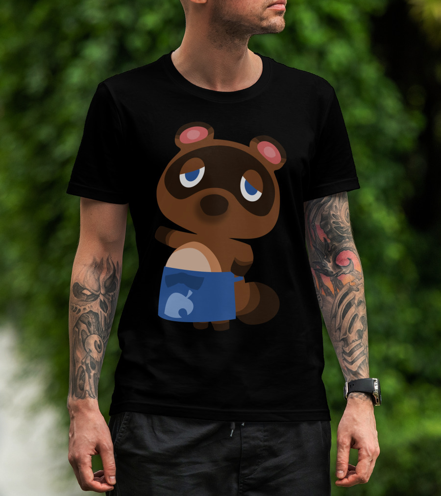 Tom Nook Animal Crossing Character Blue Apron T-Shirt