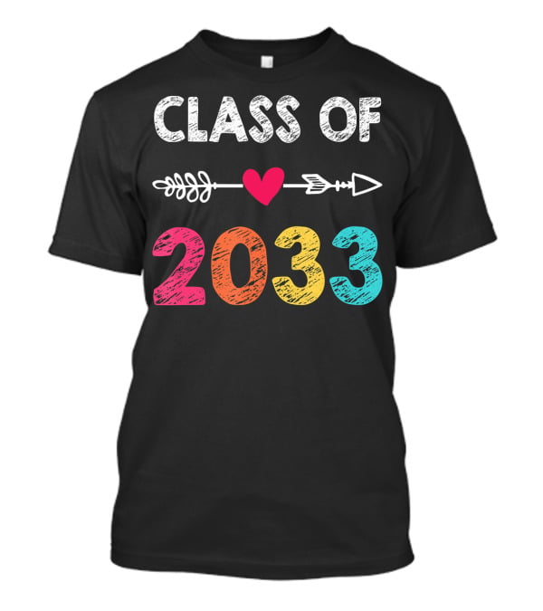 Class Of 2033 Heart Arrow Preschool Graduation T-Shirt