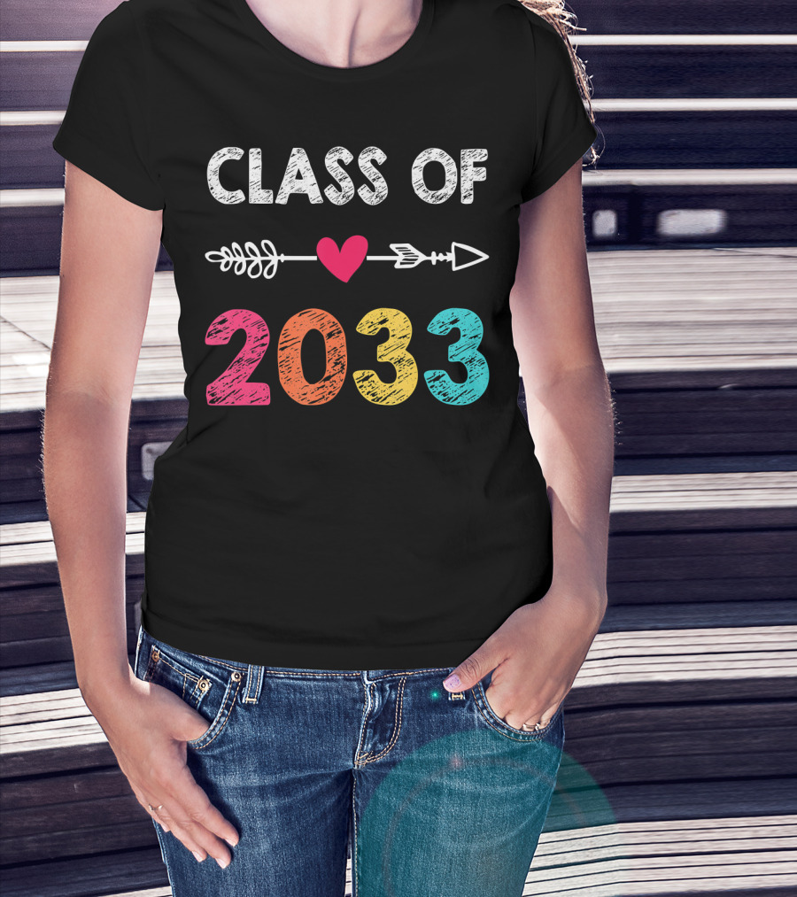 Class Of 2033 Heart Arrow Preschool Graduation T-Shirt