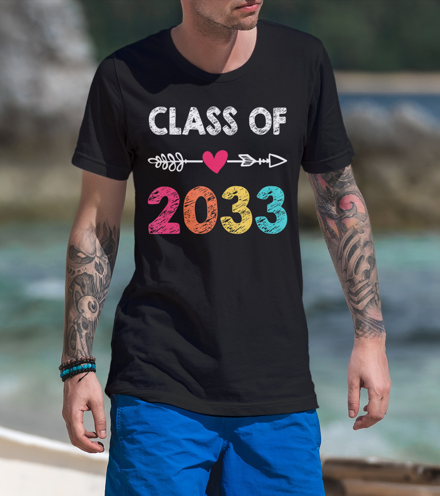Class Of 2033 Heart Arrow Preschool Graduation T-Shirt