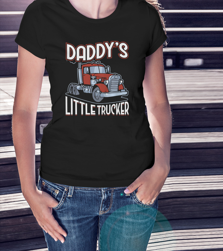 DADDY'S LITTLE TRUCKER Red Truck T-Shirt