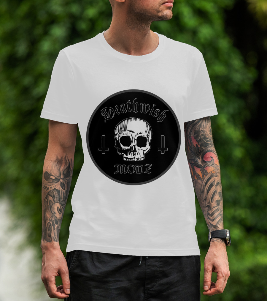 DeathWish Modz Skull With Inverted Crosses T-Shirt