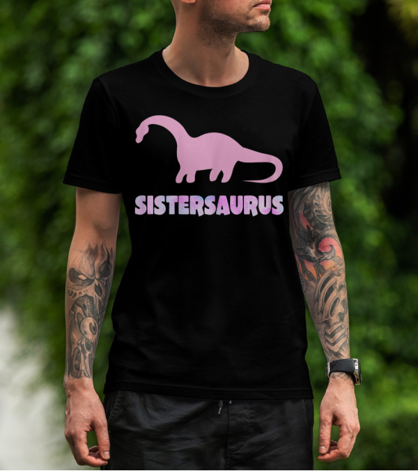 Sistersaurus Dinosaur Silhouette In T-Shirt