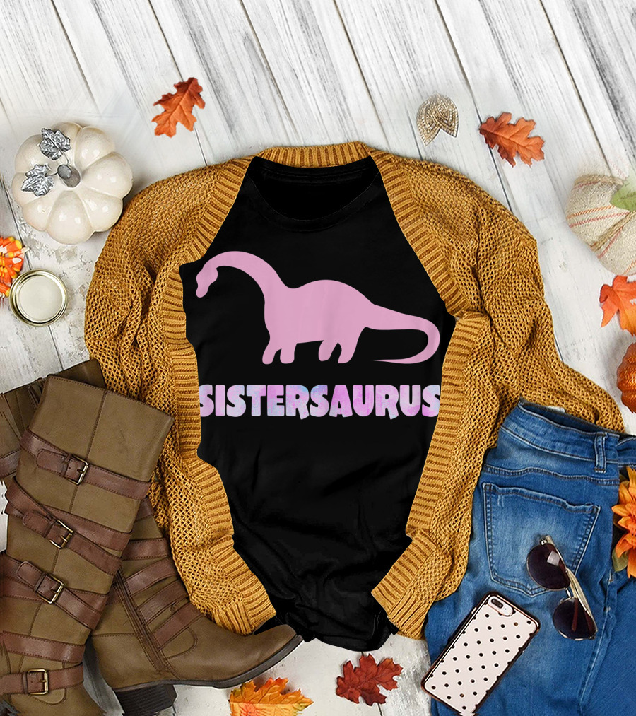 Sistersaurus Dinosaur Silhouette in T-Shirt