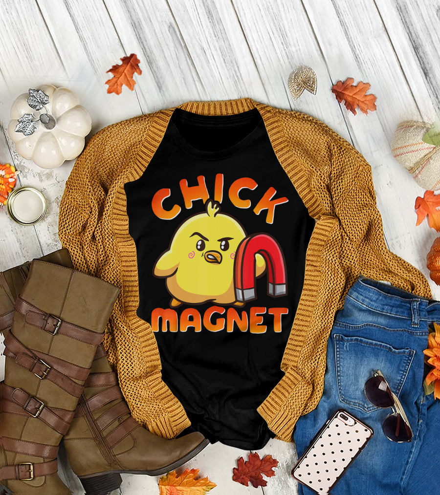 Chick Magnet Costume Magnetic Little Chicken with Red Magnet T-Shirt