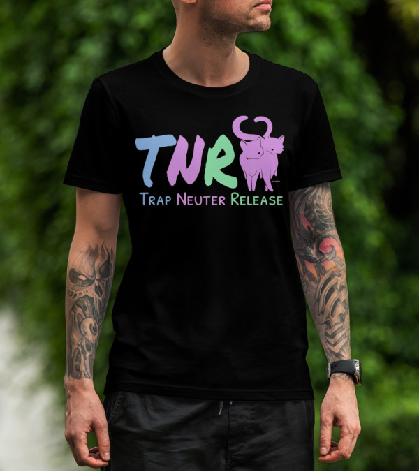 TNR Trap Neuter Release Feral Cat Lover Pastel Cats T-Shirt