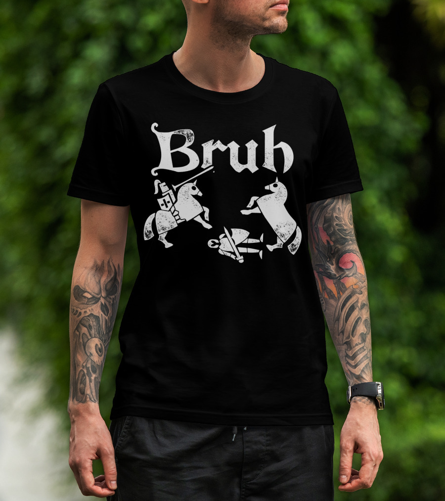 Renfaire Bruh Knight Falling Off Horse Jousting T-Shirt