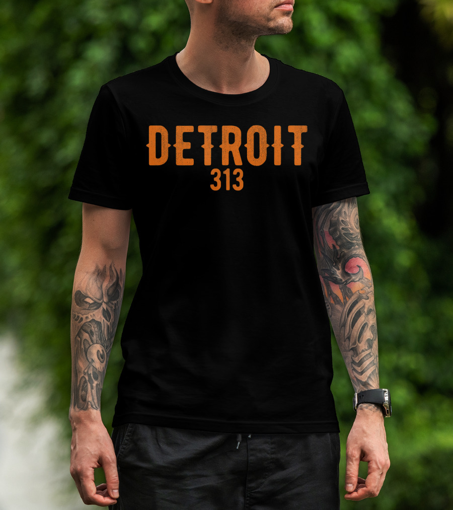 Detroit 313 Retro Motor City T-Shirt