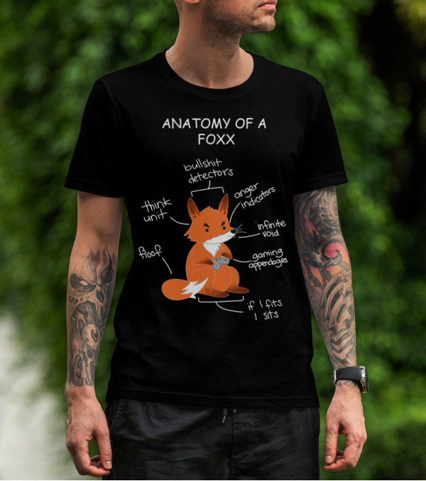 Anatomy Of A Foxx Bullshit Detectors Anger Indicators Infinite Void Gaming Appendages Think Unit Floof If I Fits I Sits T-Shirt