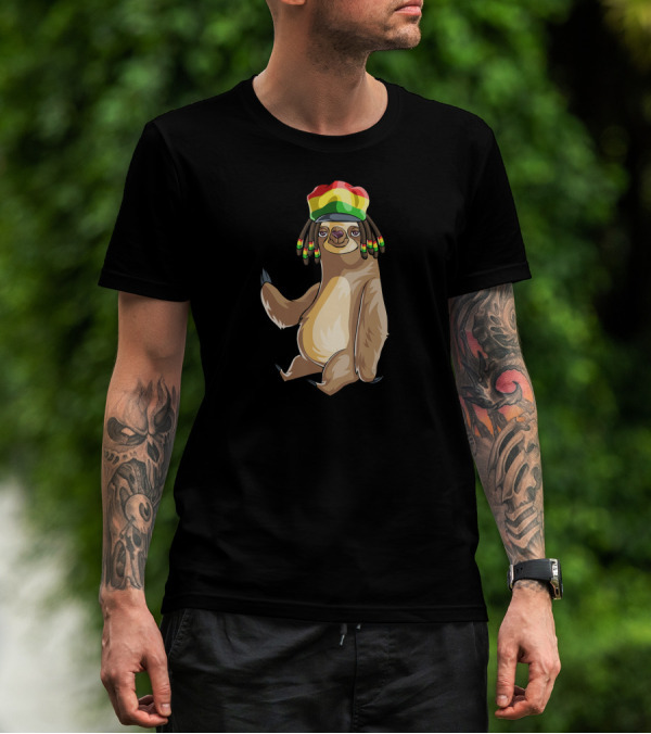 Jamaican Flag Rasta Sloth T-Shirt