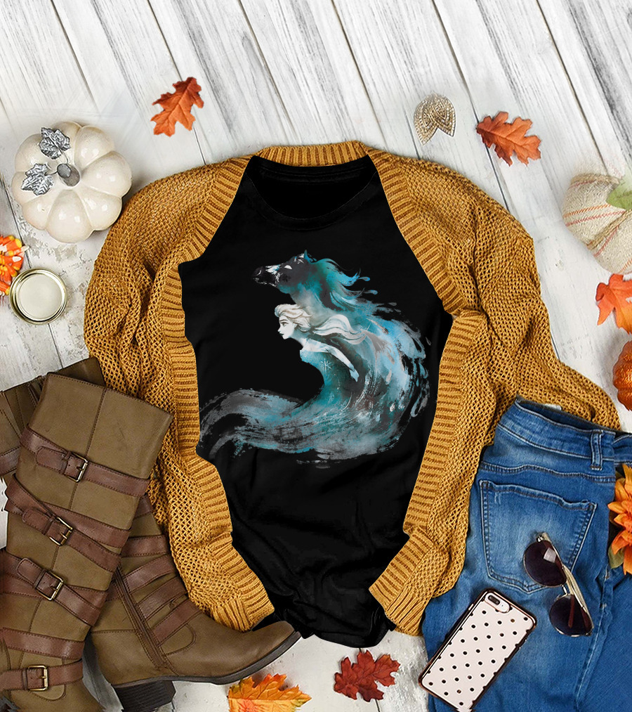 Disney Frozen 2 Elsa and The Nokk Magic Water Spirit T-Shirt