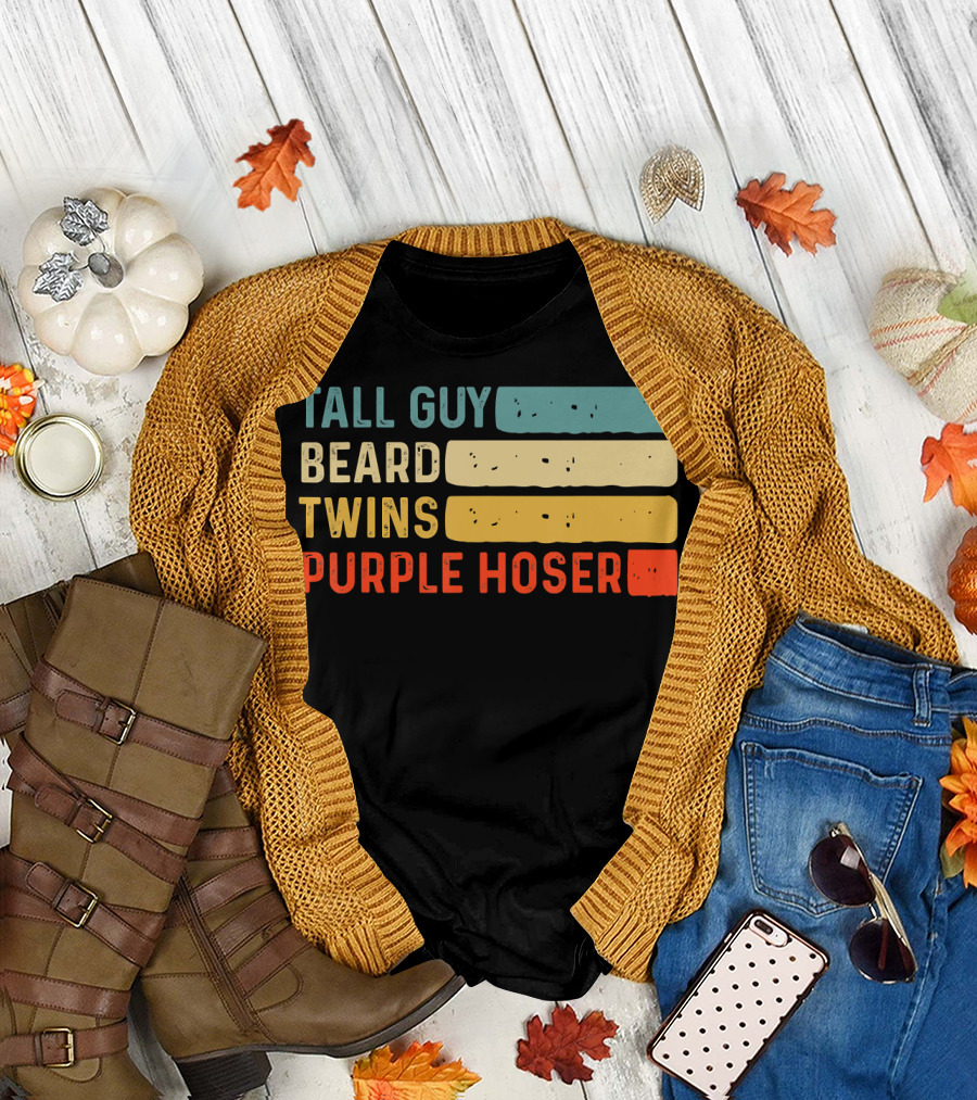 Tall Guy Beard Twins Purple Hoser Tee Fans T-Shirt