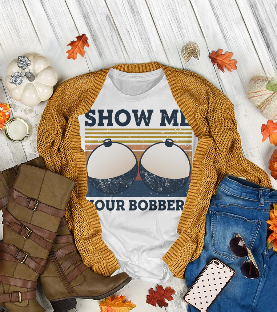 SHOW ME YOUR BOBBERS VINTAGE STRIPES FISHING T-Shirt