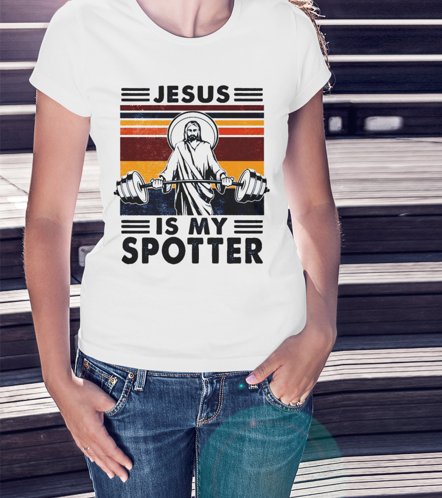 Jesus Is My Spotter Gym Christian T-Shirt