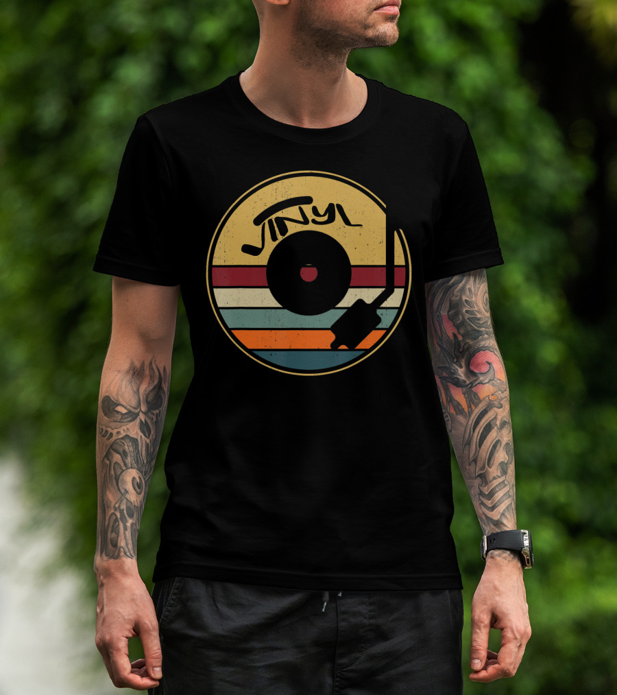 Vinyl Record Retro Stripes T-Shirt