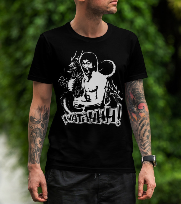 Bruce Lee WATAHHH Dragon Style Martial Arts T-Shirt