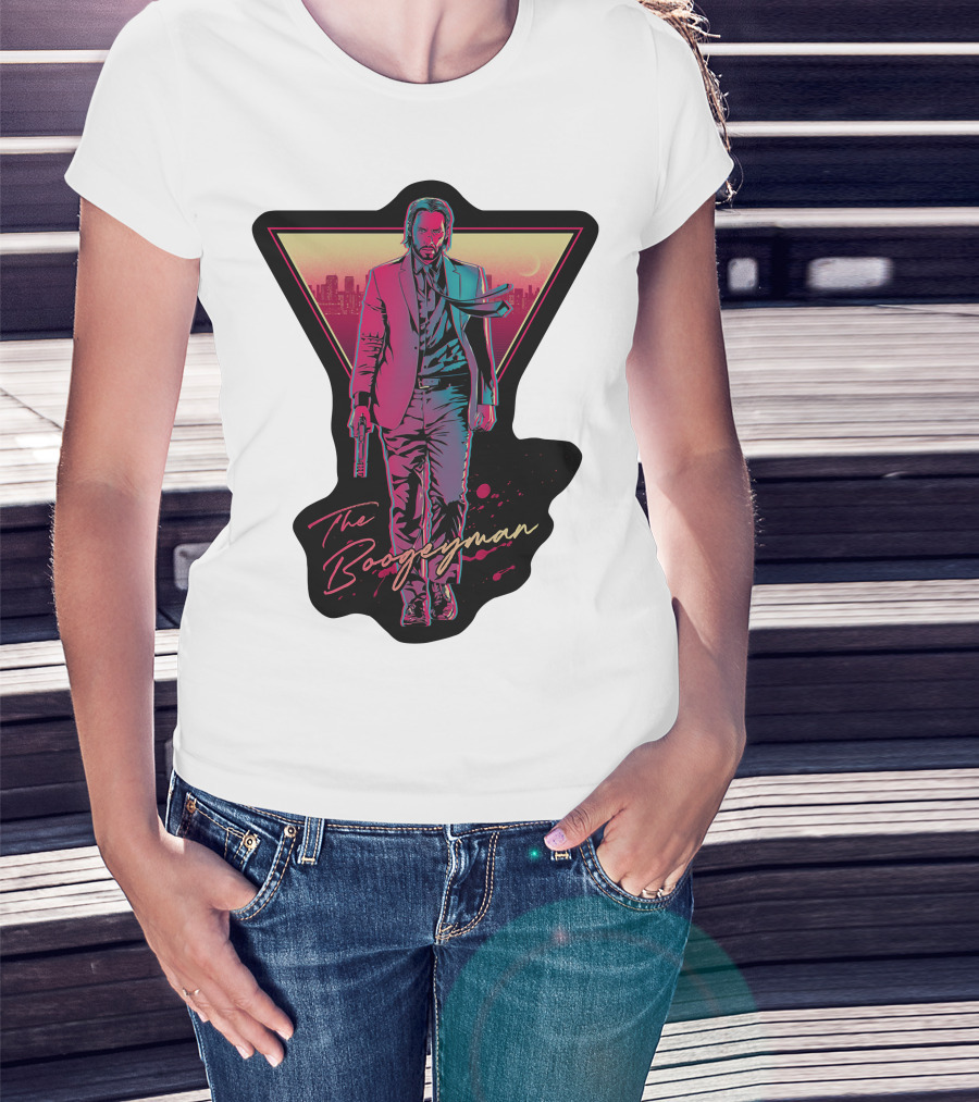 Keanu Reeves The Boogeyman Neon Cityscape T-Shirt