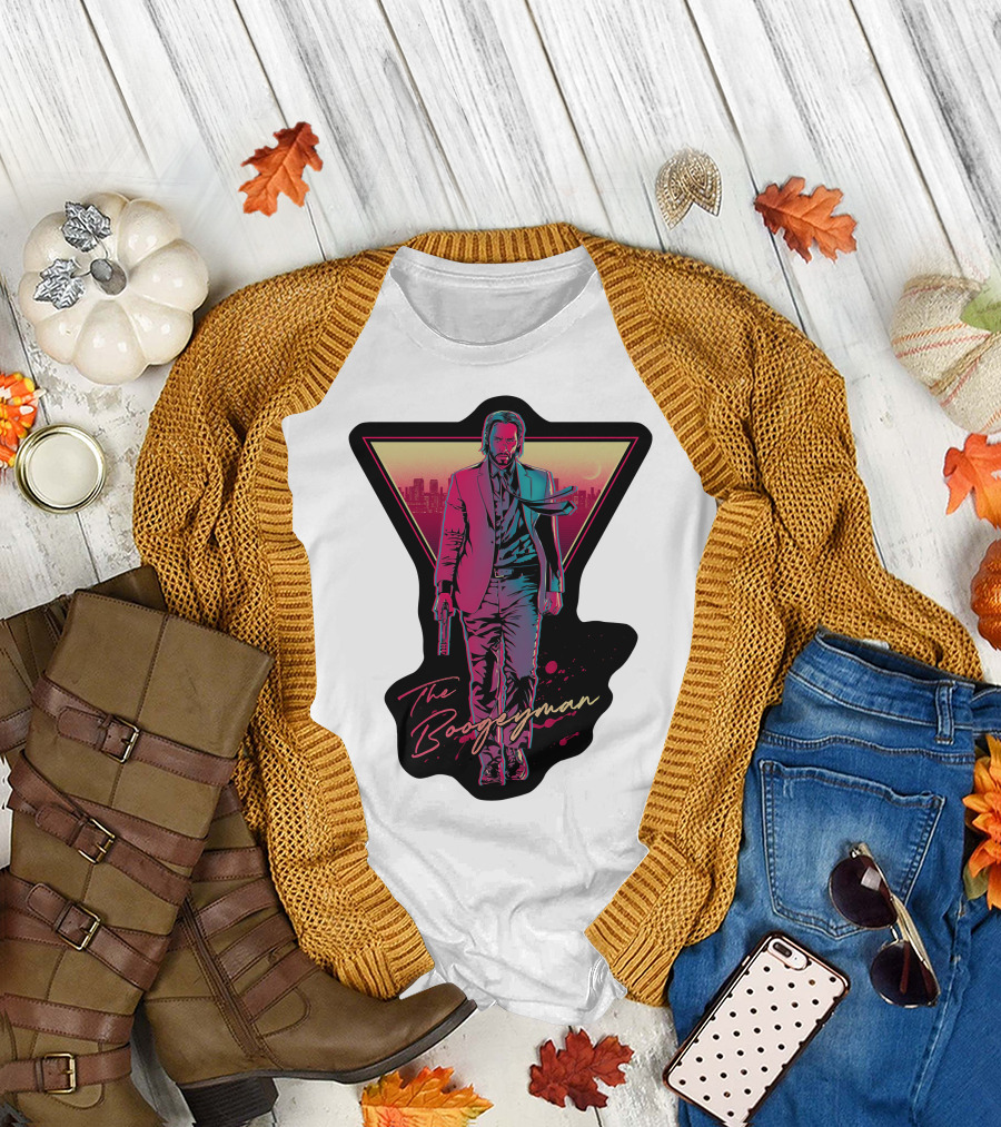 Keanu Reeves The Boogeyman Neon Cityscape T-Shirt