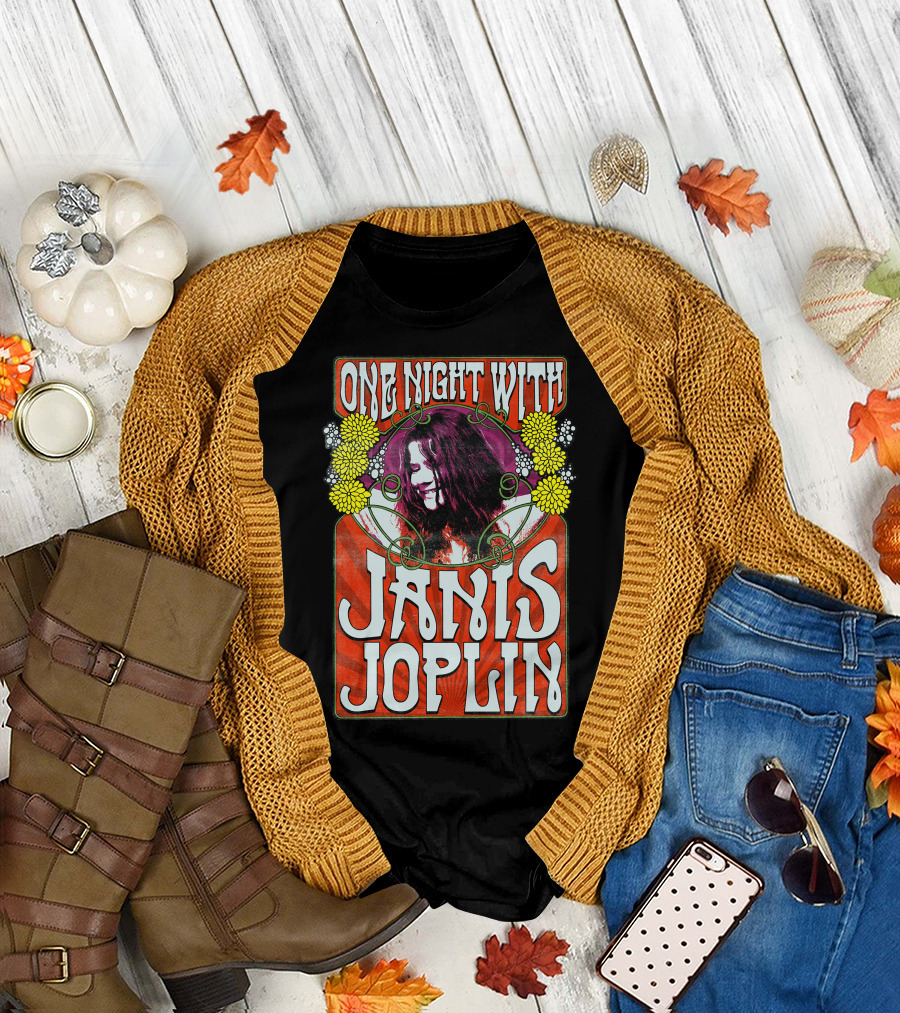 One Night With Janis Joplin Psychedelic Floral Burst T-Shirt