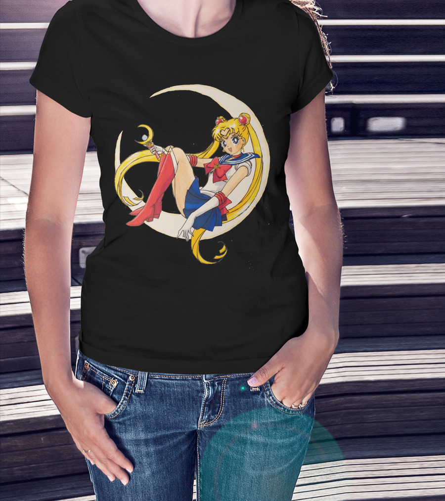 Sailor Moon Crescent Wand And Moon T-Shirt