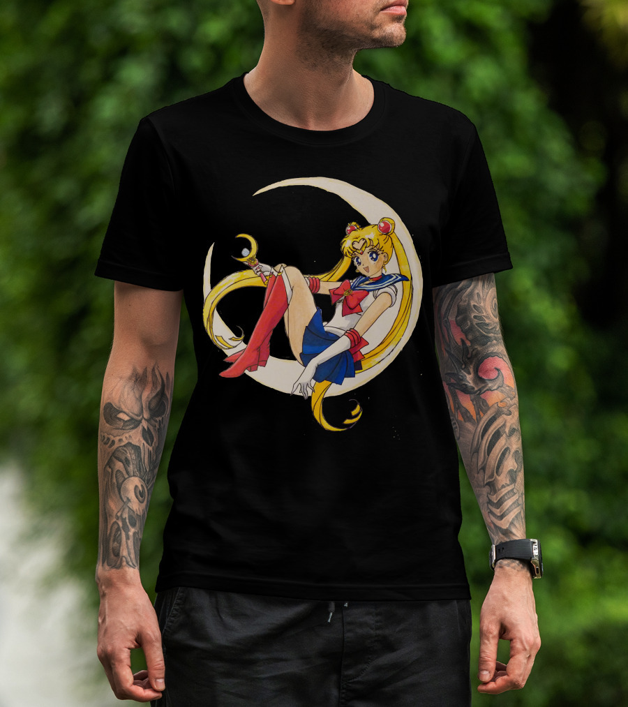 Sailor Moon Crescent Wand And Moon T-Shirt