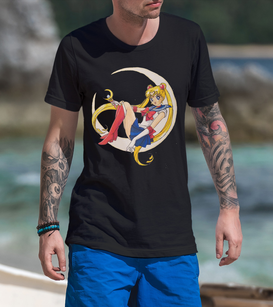 Sailor Moon Crescent Wand And Moon T-Shirt
