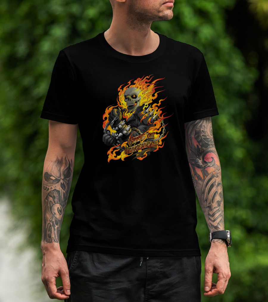 Ghost Rider Marvel Spirit Of Vengeance Flaming Skull T-Shirt