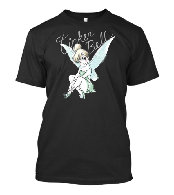 Disney Tinker Bell Fairy Sitting Illustration Tinker Bell T-Shirt
