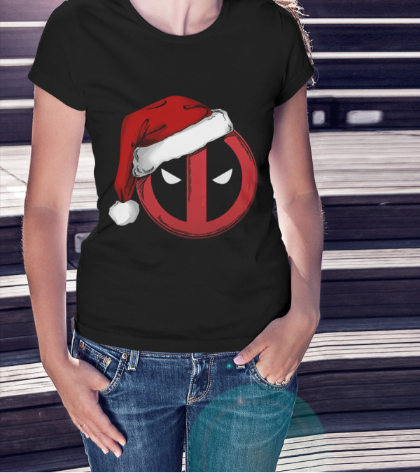 Marvel Deadpool Santa Hat T-Shirt
