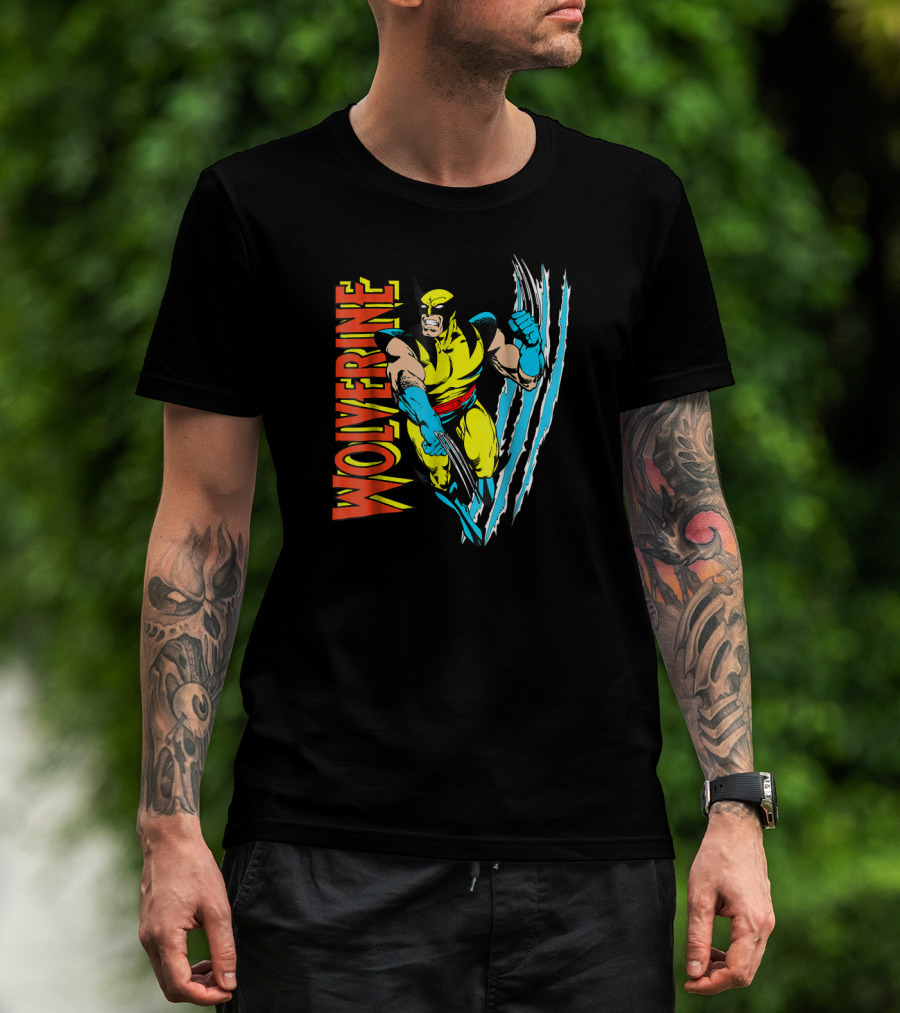 Wolverine X Men Vintage Claw Slice Marvel T-Shirt