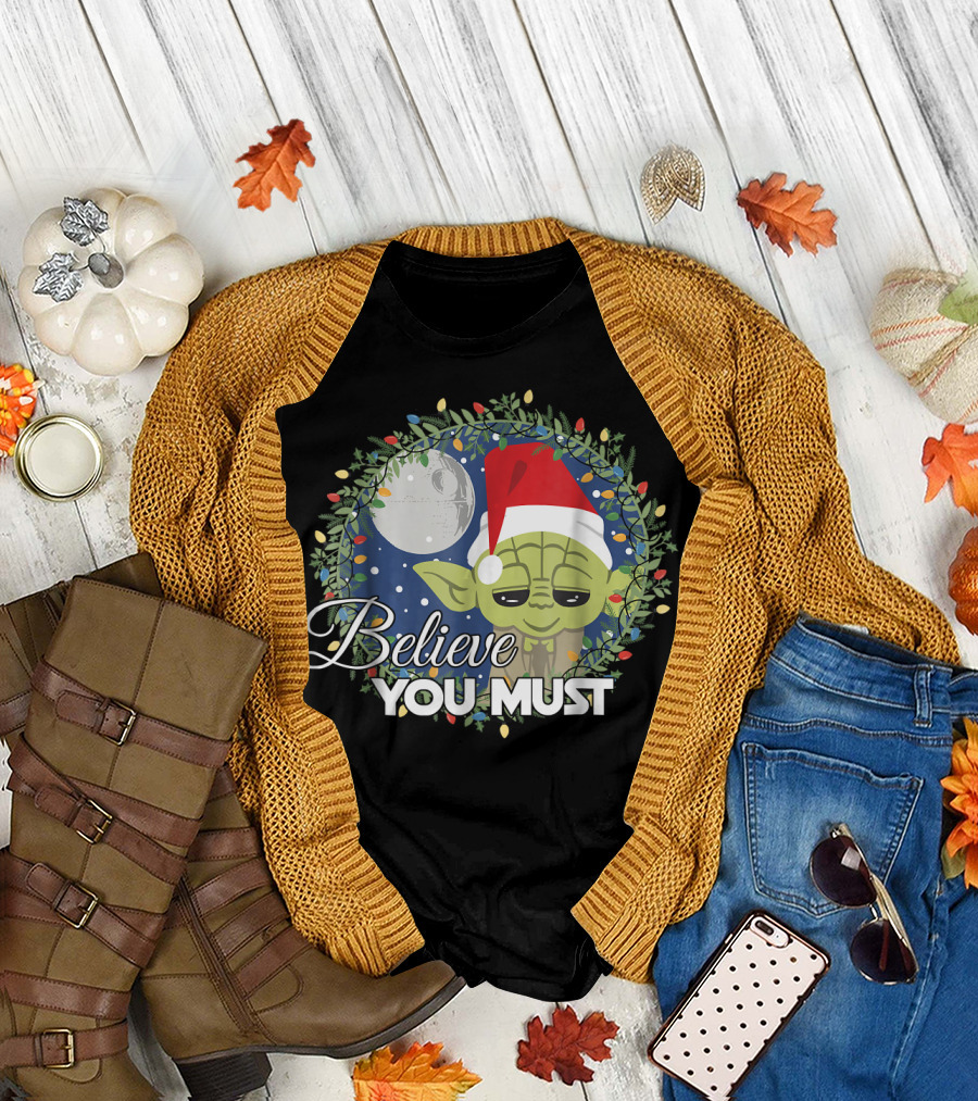Believe You Must Yoda Santa Star Wars Christmas Reef T-Shirt