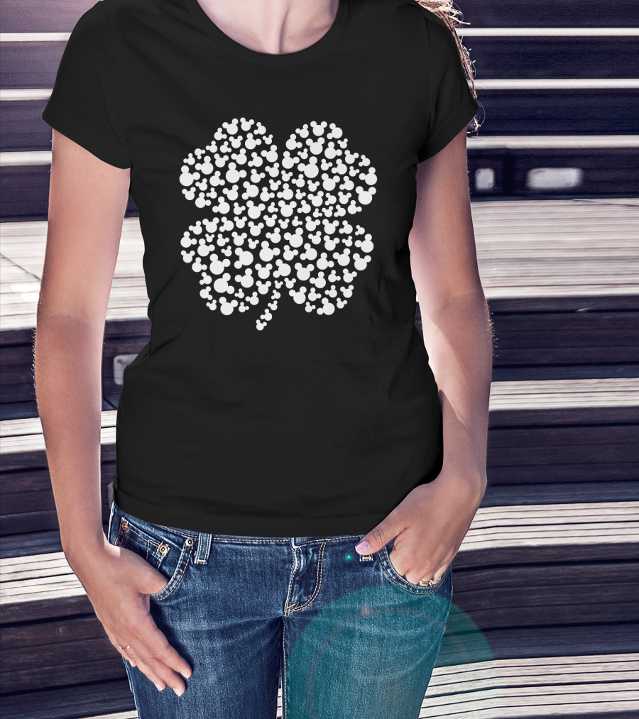 Mickey Mouse Shamrock Pattern Disney Icons T-Shirt