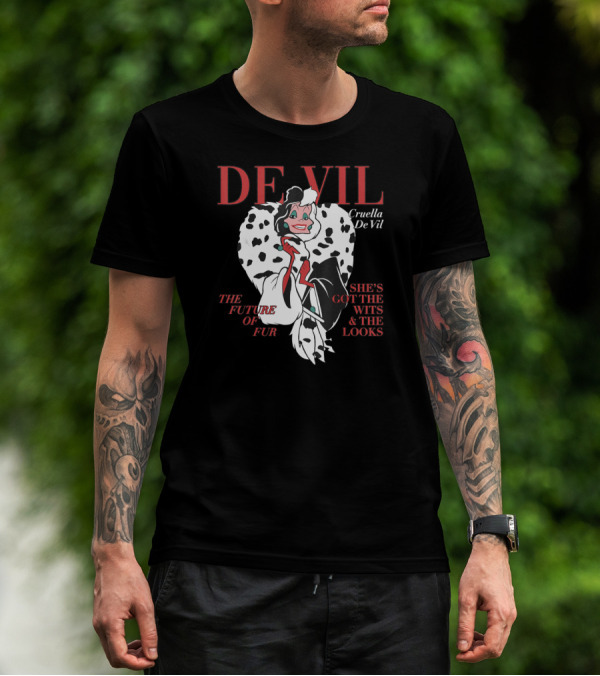 Cruella De Vil Magazine Cover The Future Of Fur She's Got The Wits And Looks Disney Villains T-Shirt