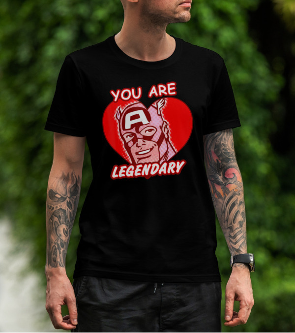 Marvel Valentine's Day Captain America You Are Legendary Avengers T-Shirt