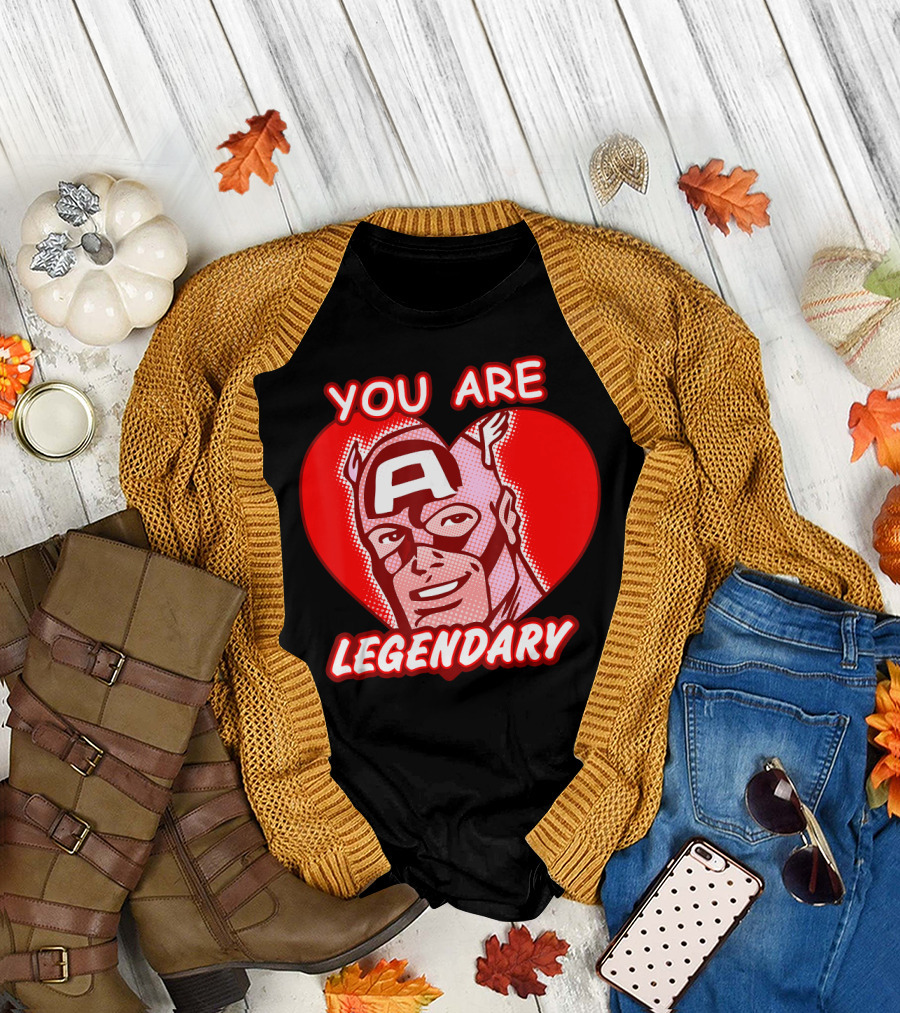 Marvel Valentine's Day Captain America You Are Legendary Avengers T-Shirt