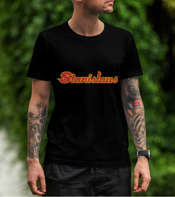 NCAA Cal State University Stanislaus Red And Yellow T-Shirt