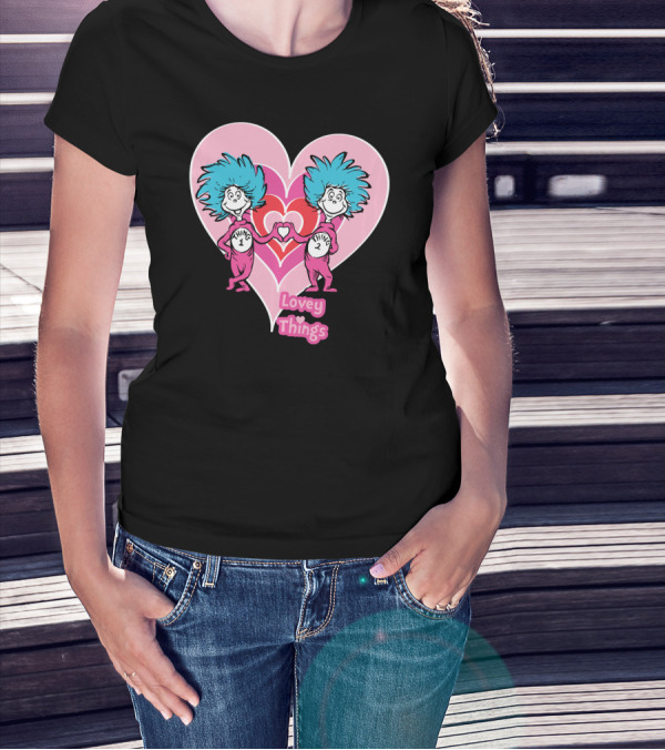 Thing 1 Thing 2 Heart Lovey Things T-Shirt